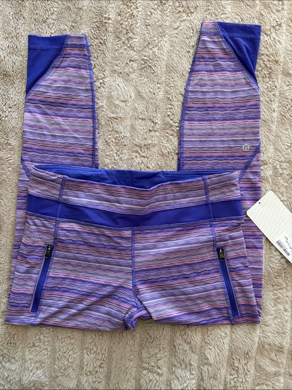 lululemon athletica Purple Striped Leggings